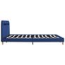 Bed Frame with LED Blue Fabric 150x200 cm Image 4