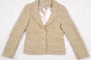 Wallis Beige Light Green Textured Tweed Two-Button Tailored Blazer Jacket 10-12UK/38-40EU