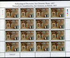 2007 Ireland 150th Anniversary of Archaeological Discoveries Commemorative Stamp Sheetlet Plate 1B1B1B1B Mint Never Hinged (MNH)