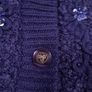 Sarah Dunnway Purple Sequin Embellished Floral Knit Boucle Cardigan Size M Image 5