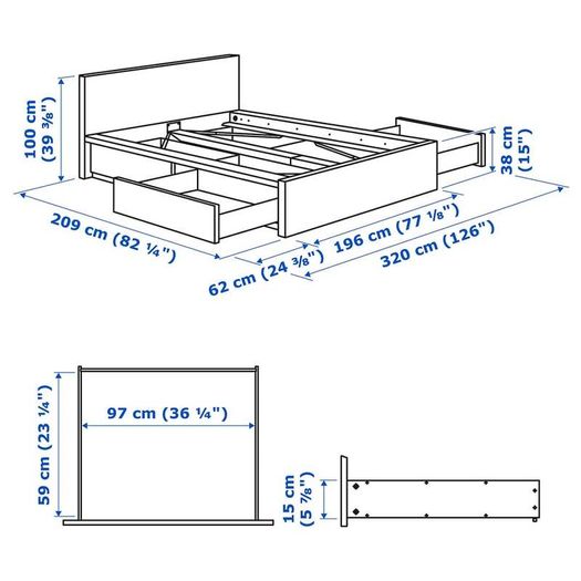 Bed frame with pull out storage