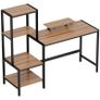 Computer Desk with Monitor Stand, Desk with 4-Tier Shelf, Industrial Design, Brown Image 4