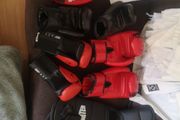 Gloves, legs pads, kick pad