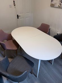 Extending Dining Table with 4 Chairs for Sale