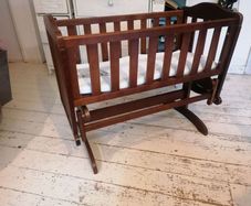 Wooden Rocking Baby Cot with Mattress