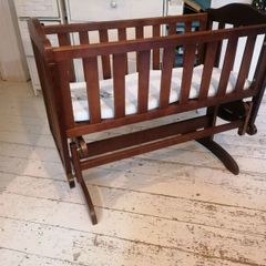 Wooden Rocking Baby Cot with Mattress