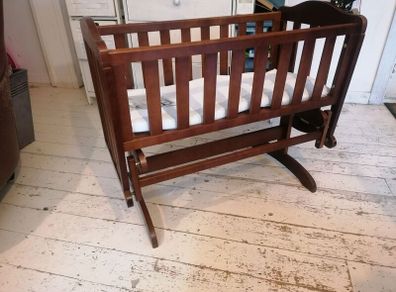 Wooden Rocking Baby Cot with Mattress