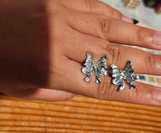Sumiyaki Ribbon Butterfly Diamante Earring in Light Blue Colour