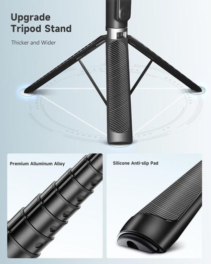 Phone Tripod & Selfie Stick, 180cm Aluminum All in One Extendable Tripod for Smartphone, Portable Travel Phone Stand for Filming, with Wireless Remote for iPhone/Samsung/Android/Camera