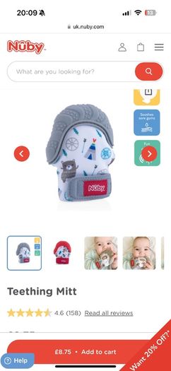 Nuby teething mitt
