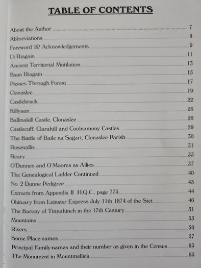 A History Of The O'dunnes. Duthai Ui Riagain ( Territory Of Ui Riagain) By Seosamh Mac Caba. First Edition Paperback In Very Good Condition.