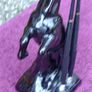 Vintage Black Glossy Horse with 2 Pens Image 4