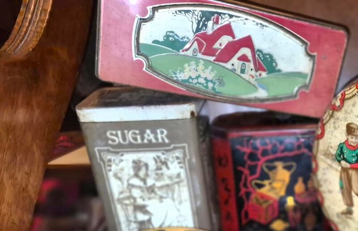 selection of vintage tins