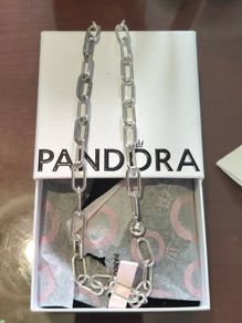 Sterling silver Chunky Pandora Me medium link necklace