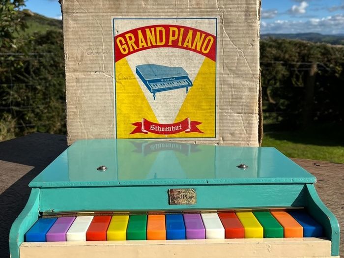 Vintage 1960s toy grand piano in original box
