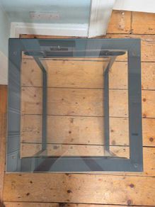 Glass and metal side tables