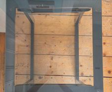 Glass and metal side tables