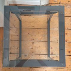 Glass and metal side tables