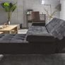 Black Velvet corner sofa bed Aroa,236cm Image 3