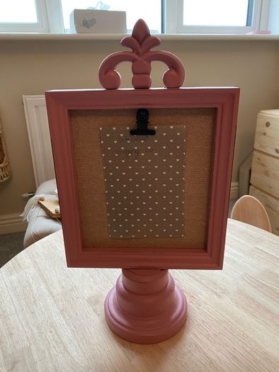 Pedestal Wooden Dusty Pink Frame 4x6inches NEW