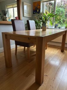 Solid oak dining table