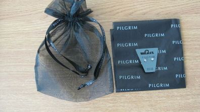 Pilgrim jewelry floral lilac costume silver plated earrings