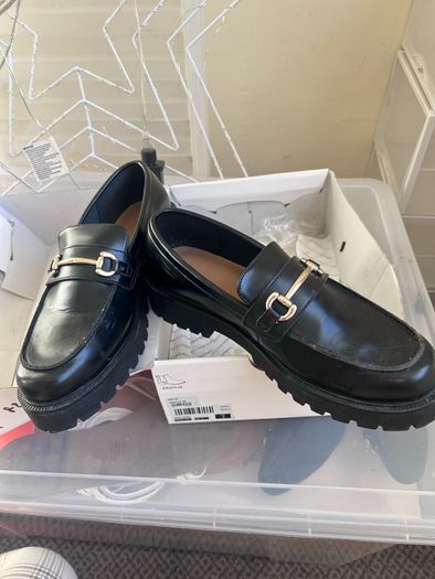 Black loafer shoes