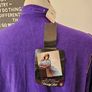 BNWT Vintage 1980s Vanity Fair purple velour housecoat with gold embroidery UK 12/14 Image 5