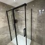 Ex Display Meryln Black 1200mm sliding door LEFT HAND , 900mm side panel and 1200x900 Level 25 shower tray Image 5
