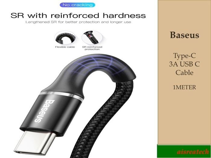 Baseus 3A Type-C USB-C cable Nylon Braided charging cable For Samsung Huawei