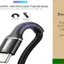 Baseus 3A Type-C USB-C cable Nylon Braided charging cable For Samsung Huawei Image 8