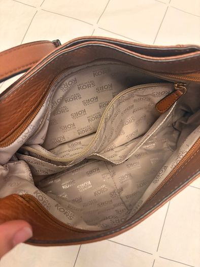 Michael Kors Crossbody Bag - Grained Leather and Gold Hardware