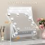 Makeup Mirror with Lights, Hollywood Vanity Mirror with 3 Colors Lighting Modes, Touch Control, 360 Ratation, Dimmable 9 LED Bulbs Lighted Makeup Mirror for Dressing Room & Bedroom White Image 5