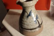 Healy Studio Pottery stoneware vase, floral pattern.