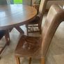Solid Oak Table and 8 leather chairs Image 3