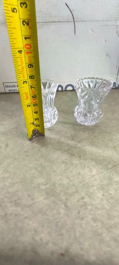 Pair Of 1950s Cut Glass Vintage Posy Vase/Vintage Toothpick Holder