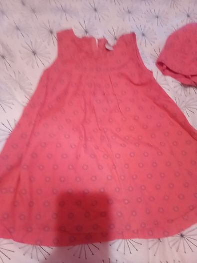 name it peach dress and matching hat