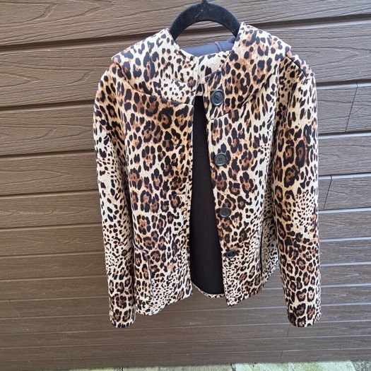 Animal print fleece jacket size 12