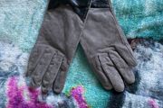 Grey suede gloves