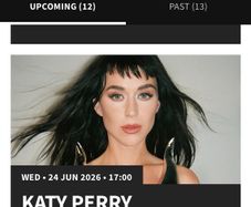 2 x Katy Perry Front Standing tickets - Malahide Castle