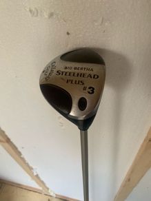 Big Bertha Steelhead plus 3 wood driver golf club w cover (RH)