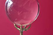 Crystal/ball and metal claw stand.