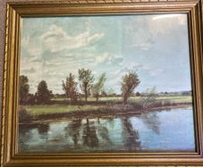 John Constable, Water Meadows near Salisbury, vintage print.