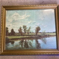 John Constable, Water Meadows near Salisbury, vintage print.