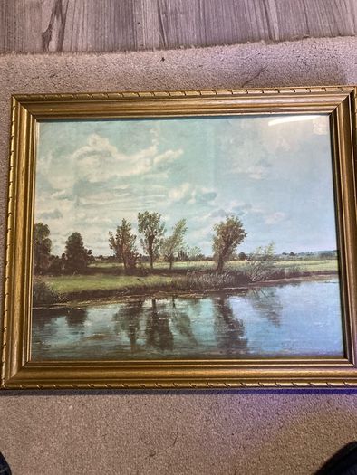 John Constable, Water Meadows near Salisbury, vintage print.