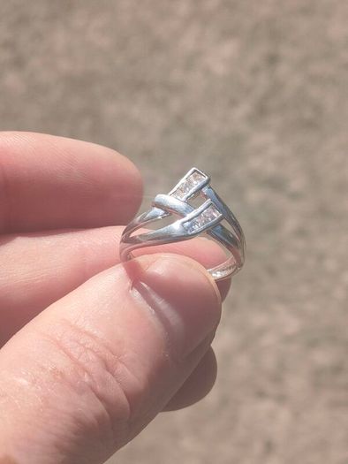 Sterling Silver Double Wishbone Engagement ring