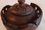 Antique Hand Carved Hardwood Treen Box