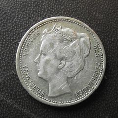 1901 Netherlands. Wilhelmina I. Silver 25 cents. Nice Condition!