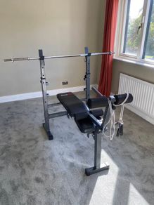Bodymax Folding Bench Press & Weights
