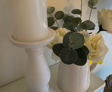 ShabbyChic Jug with Removable Flowers and Candle Holder with light up cans